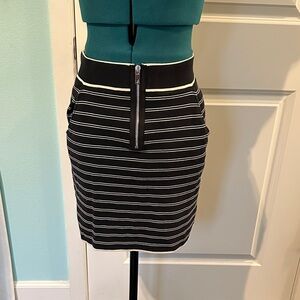 Rag & Bone Black and White Striped Pencil Skirt